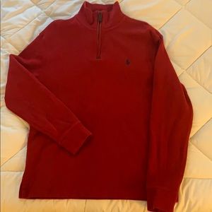 SOLD Red Polo half zip fleece